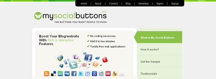 My Social Network Buttons Widget Generating website